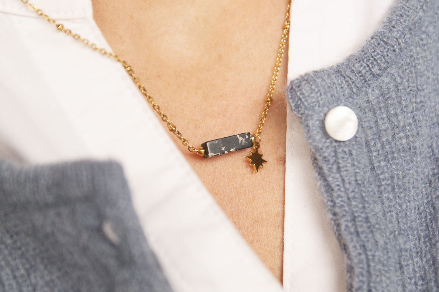 Numéro 237 - Bijoux en acier Inoxydable - Collier Etoile